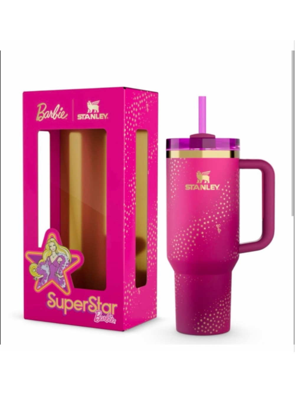 Stanley x Barbie Superstar 40oz Quencher H2.0 Tumbler NIB Limited Edition